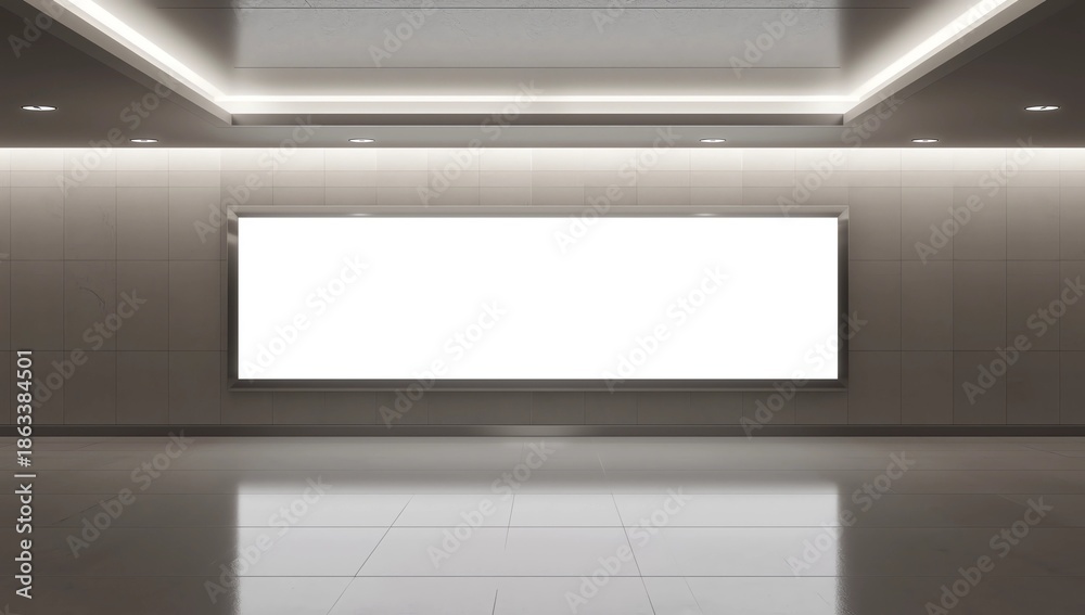 Fototapeta premium Mock up poster media template ads display in airport