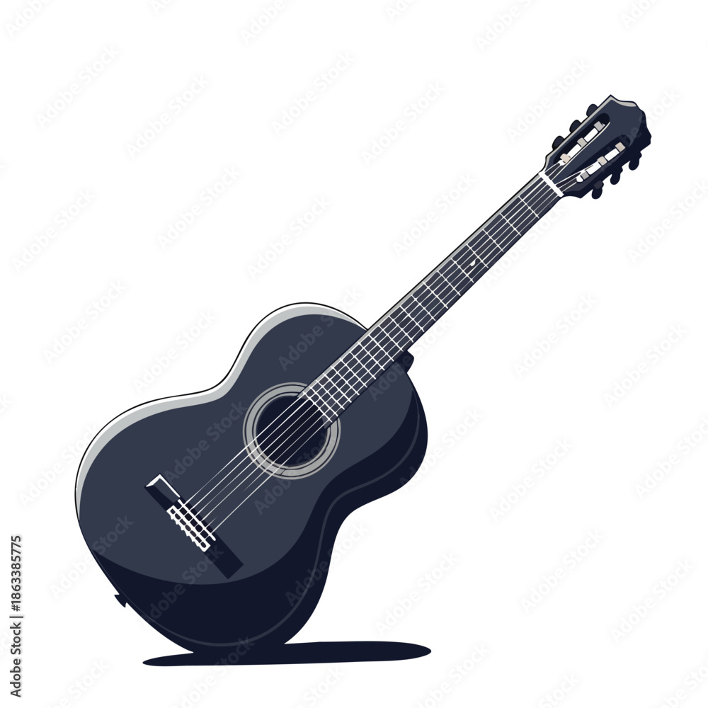 Fototapeta premium Acoustic Guitar Musical Instrument with Strings and Frets for Playing Music.