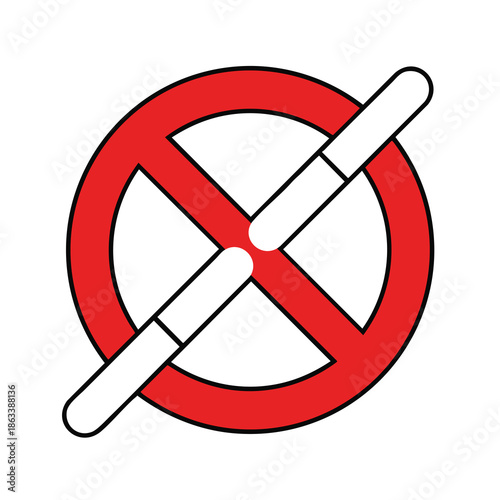 Red Circle with Diagonal Line Through It Symbolizing Prohibition or Restriction.