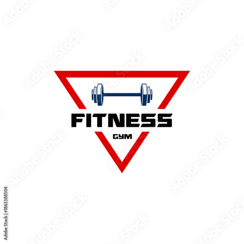 fitness gym logo with barbell illustration