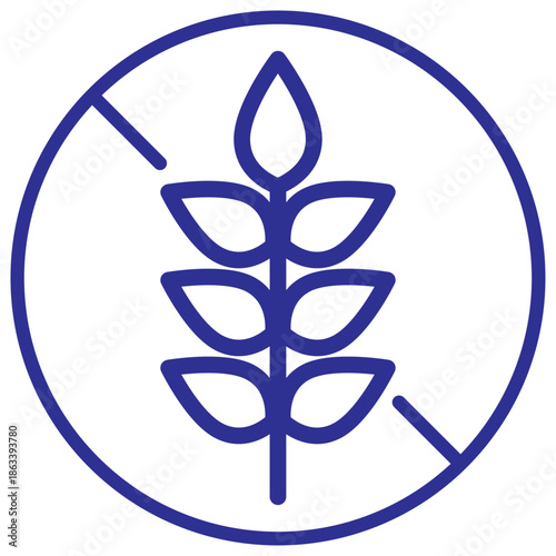 Gluten-free pictogram icon, zero gluten. Ideal for informative and educational nutritional materials