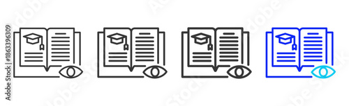 research valid icon set collection creative outline style for business continuity with multiple thickness variations suitable for presentation design branding and documentation