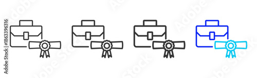 signal case icon set collection creative outline style for business continuity with multiple thickness variations suitable for presentation design branding and documentation