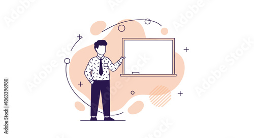 Teacher presenting information on a whiteboard in a classroom setting.