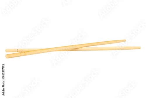 wooden chopsticks isolated on a white background