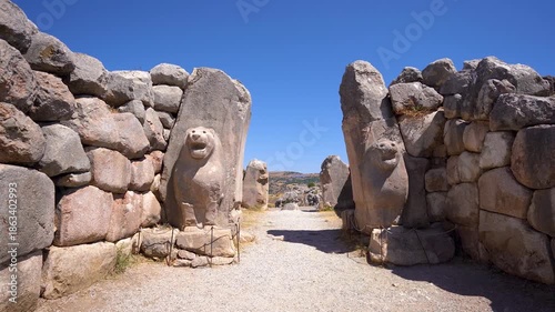 View of the Lion Gate of Hattusa capital of the Hittite civilization