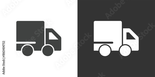 Delivery Truck icon. Solid glyph series icon