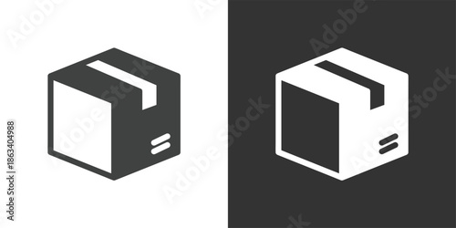 Cardboard Box icon. Solid glyph series icon