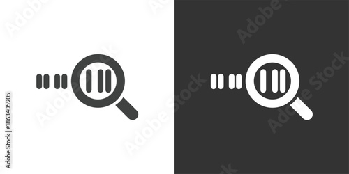 Search and Code Verification icon. Solid glyph series icon