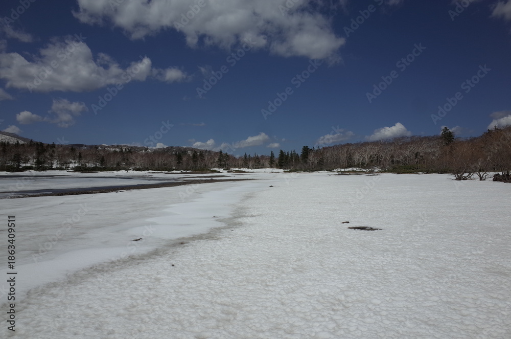 Fototapeta premium Mt.Soranuma in remaining snow