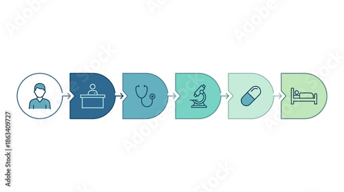 Doctor diagnosing patient with stethoscope and microscope in hospital
