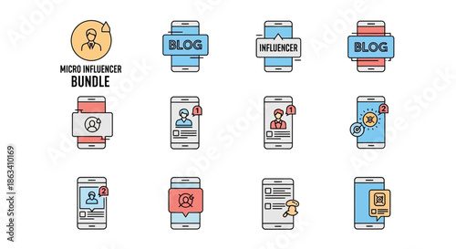 Collection of Infographic Templates and Blog Icons.