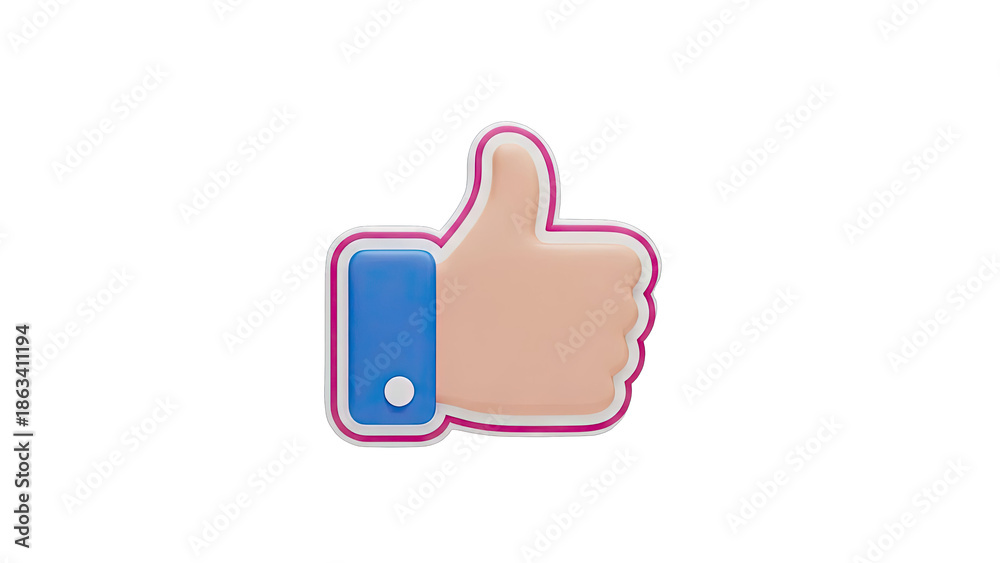 Obraz premium 3D Rendered Thumbs Up Icon