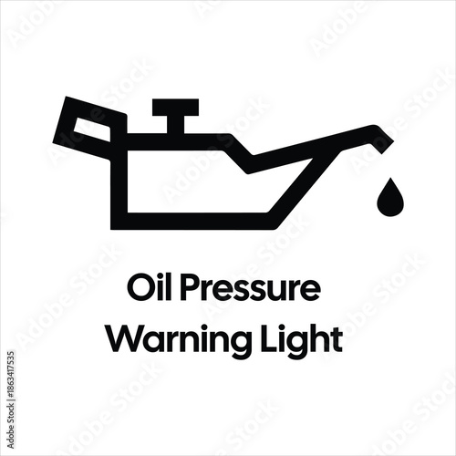 Oil Pressure Warning Light Icon – Oil Can with Droplet Symbol – High Quality Vectorial Stock Image