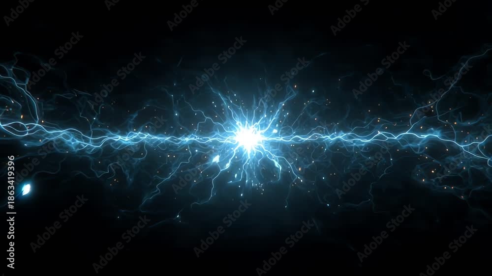 Shock Animatic Seamless electric shock animation featuring bright blue lightning arcs ...