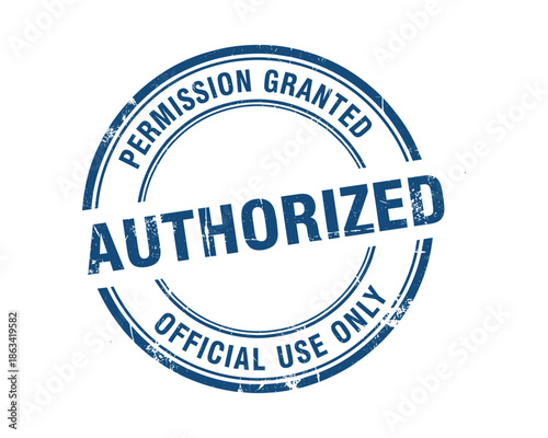 Authorized permission granted stamp indicates official validation with authority