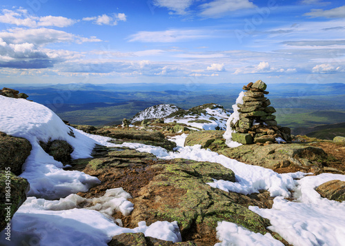 Cuadro en lienzo Cairns near the summit of Mount Lafayette along Franconia Ridge in the White Mou