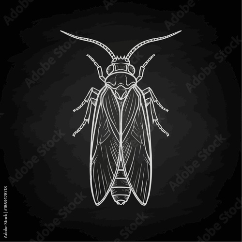 nsect illustration displayed on a chalkboard background