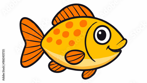 Cute Cartoon Fish Vector Illustration