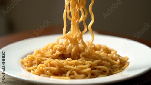 Hot Steaming Noodles Food Close-Up Video