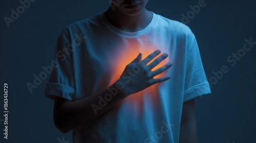 Internal Suffering Glowing Heart Pain