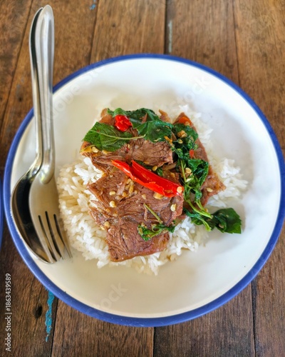 You can get stir-fried beef with basil and a fried in Thailand.