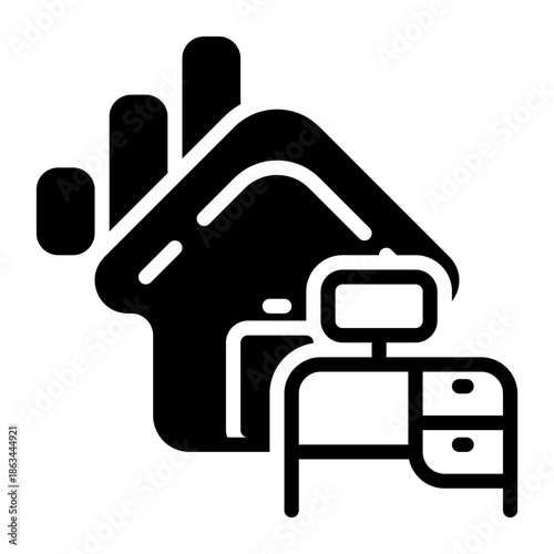 work from home icon, glyph icon style