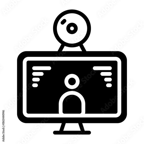 web cam icon, glyph icon style