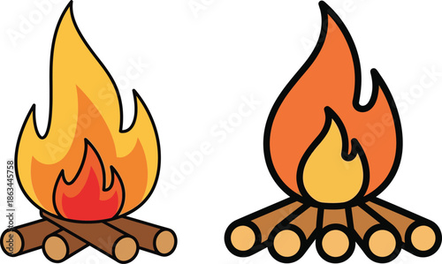 Outdoor Campfire Fire Flame Wilderness Scene