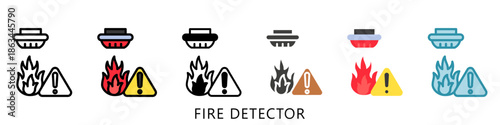 Fire Detector Multi Style Icon Mini Illustration, Use For Modern Concept, Print, Ui, Ux Kit, Web And App Development. Vector Related To Firefighter, Rescue And More