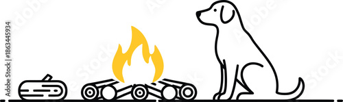 Adventure Camping Dog Campfire Outdoor Life