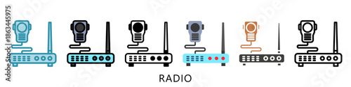 Radio Multi Style Icon Mini Illustration, Use For Modern Concept, Print, Ui, Ux Kit, Web And App Development. Vector Related To Firefighter, Rescue And More