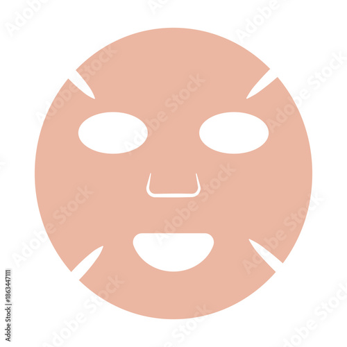 Face mask sheet isolated on white background.