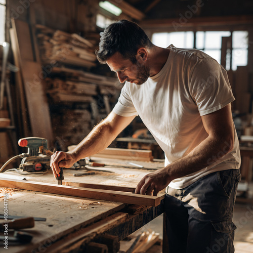 man working in workshop