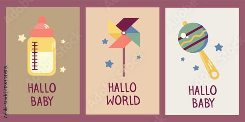 Hallo Baby Cards Banner Poster 3