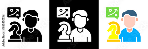 Strategy Icon Set Glyph vector Illustration 