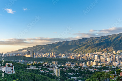 Panoramic view of avila mountains in Caracas, Venezuela under a clear sky