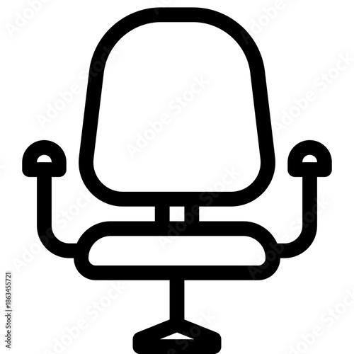 Office chair illustration viewed from the front in a simple graphic style