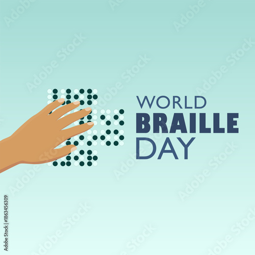 vector graphic of World Braille Day ideal for World Braille Day celebration