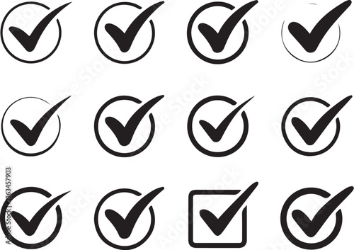 A collection of checkmark icons on a white background