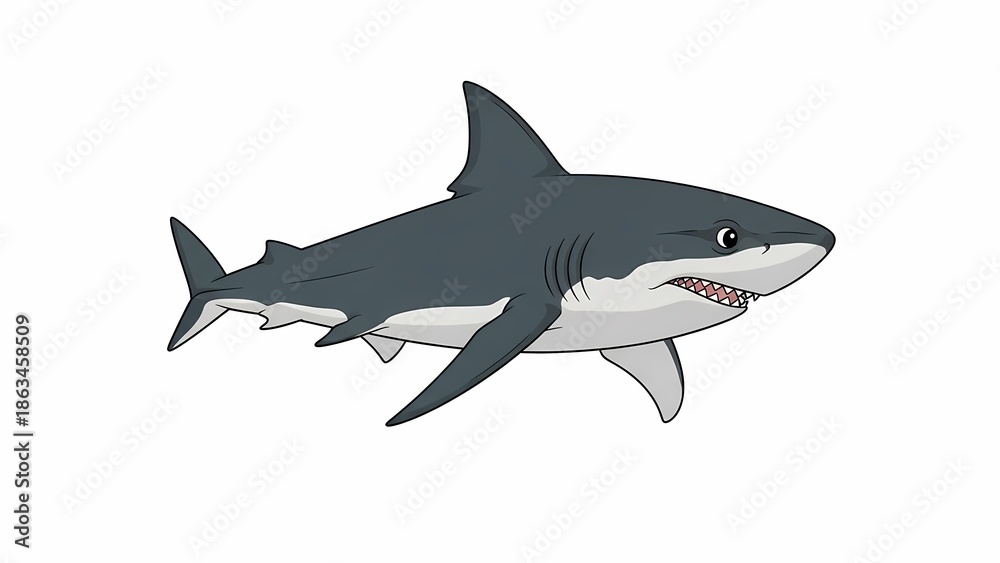 Fototapeta premium great white shark vector illustration