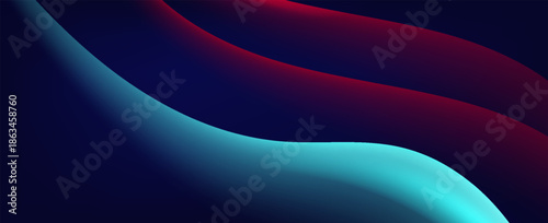 Abstract Neon Light Wave Background with Blue and Red Gradient Glow. Modern Trendy design in Vector Illustration