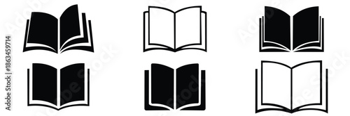 Book icon set. Simple book symbol. Vector