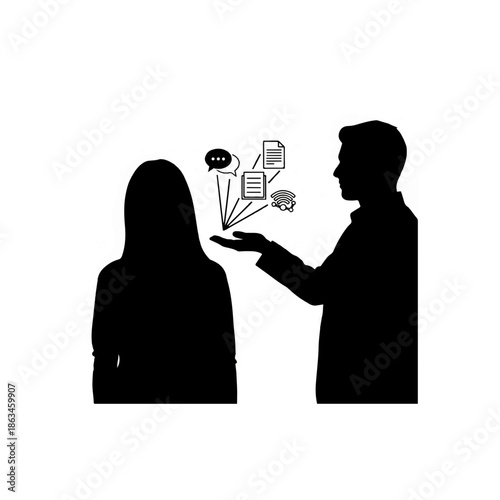 Business meeting and discussion icons