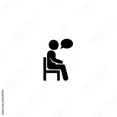 Person sitting on a chair talking