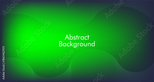 Abstract Green Gradient Background with Flowing Lines