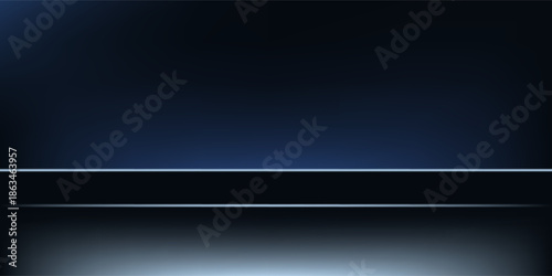 Empty Blue and Black studio background space for selling products, backdrop, wallpaper, background, text. Vector illustration.