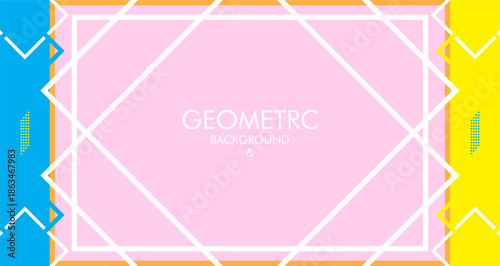 Abstract Geometric Background with Colorful Shapes and Lines