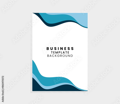 A clean business template featuring dynamic blue and navy liquid waves. Ideal for modern corporate profiles, annual reports, and creative flyers.
