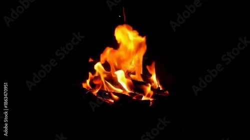 fire on a black background